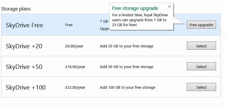 Microsoft's SkyDrive Update: Claim Your 25GB Free Storage